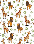 Whimsical Giraffe and Lion Cub Safari Rug