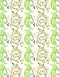 Green and Gold Organic Swirls Rug