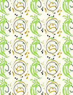 Green and Gold Organic Swirls Rug