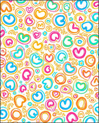 Jubilant Playful Hearts Circles Collage Rug