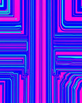 Bright Pink Blue Geometric Circuit Rug