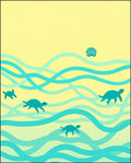 Seashell And Turtle Ocean Waves Rug