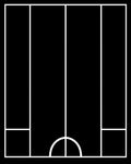 Black White Geometric Court Field Rug
