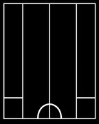Black White Geometric Court Field Rug