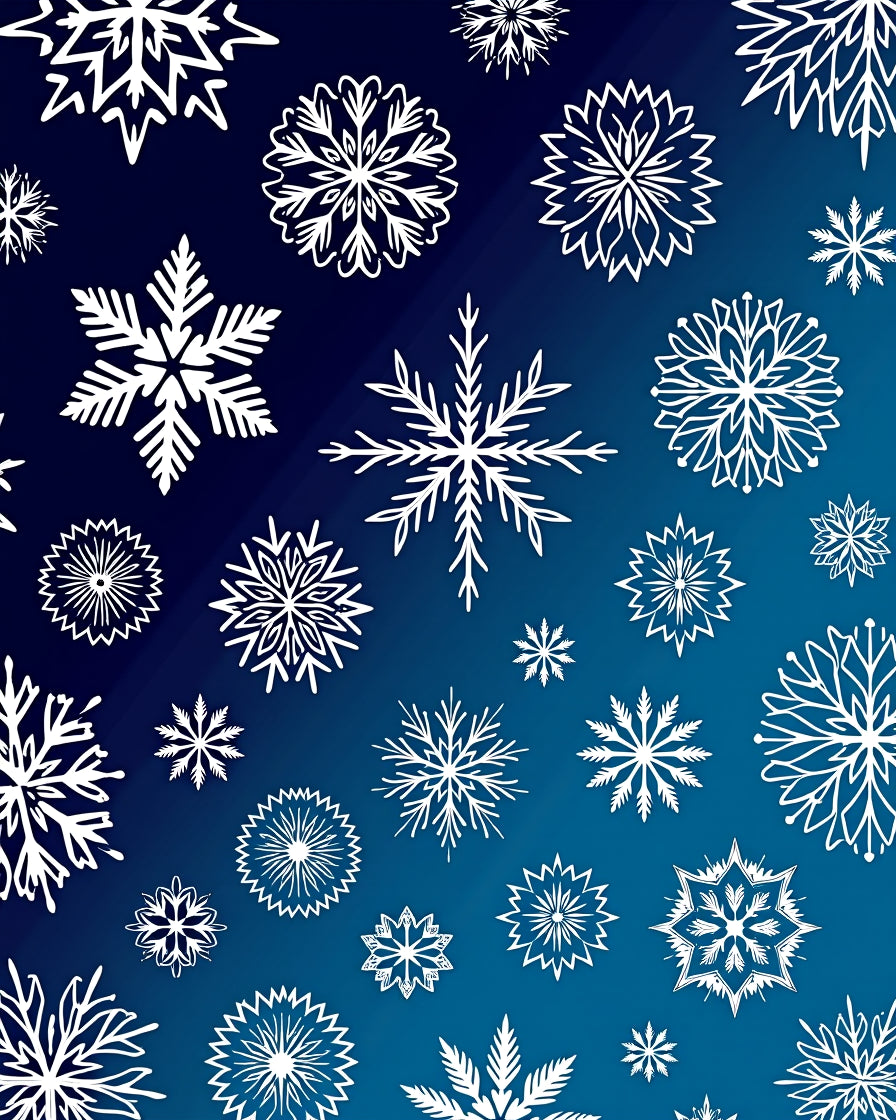 Winter White Snowflake Gradient Rug