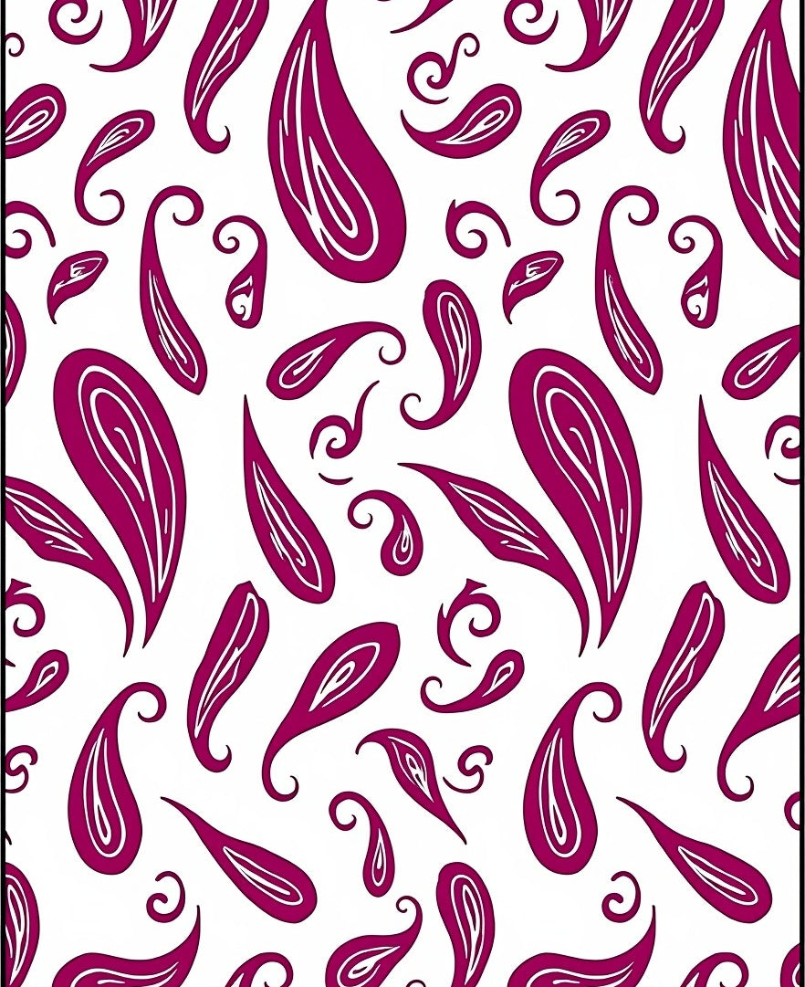 Crimson Paisley Swirls All Over Rug