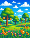 Whimsical Orchard Alphabet Garden Rug