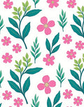 Pink Blossom Leafy Vine Rug
