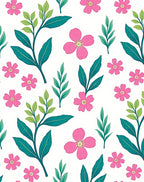 Pink Blossom Leafy Vine Rug