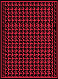 Red Black Houndstooth Geometric Classic Rug