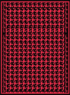 Red Black Houndstooth Geometric Classic Rug
