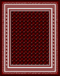 Deep Red Lattice Bordered Rug