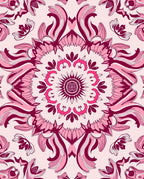 Pink Blossom Mandala Kaleidoscope Rug