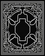 Monochromatic Ornate Geometric Square Rug