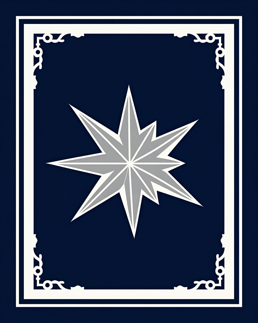 Deep Blue Starburst Geometric Elegance Rug