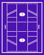 Bold Purple Football Field Graphic Rug