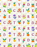 Alphabetical Fruits and Flowers Grid Rug