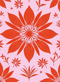 Coral Floral Burst Mandala Pink Rug