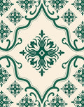 Classic Emerald Floral Arch Rug
