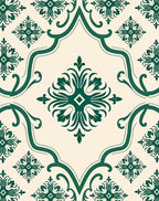 Classic Emerald Floral Arch Rug