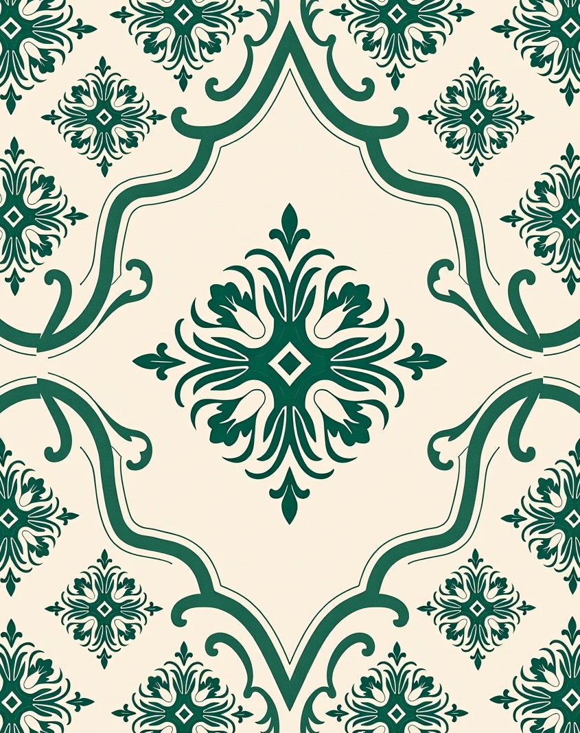 Classic Emerald Floral Arch Rug