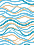 Seamless Aqua Tan Swirl Abstract Art Rug