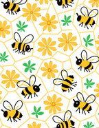 Cute Yellow Bee Yellow Flower Garden Rug