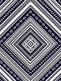 Tribal Geometric Rhombus Black White Rug