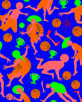 Vibrant Orange Basketball Players Trophy Rug