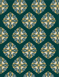 Deep Teal Floral Medallion Rug