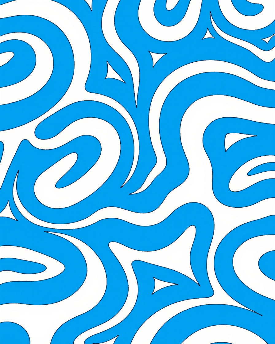 Vibrant Swirl Blue Abstract Rug
