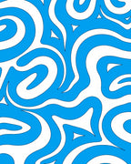 Vibrant Swirl Blue Abstract Rug