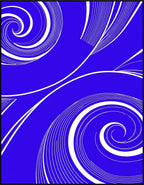 Vibrant Blue Swirl Abstraction Rug