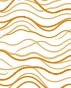 Caramel Ochre Wavy Line Collage Rug