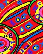Bold Red Alphabet Swirl Rug