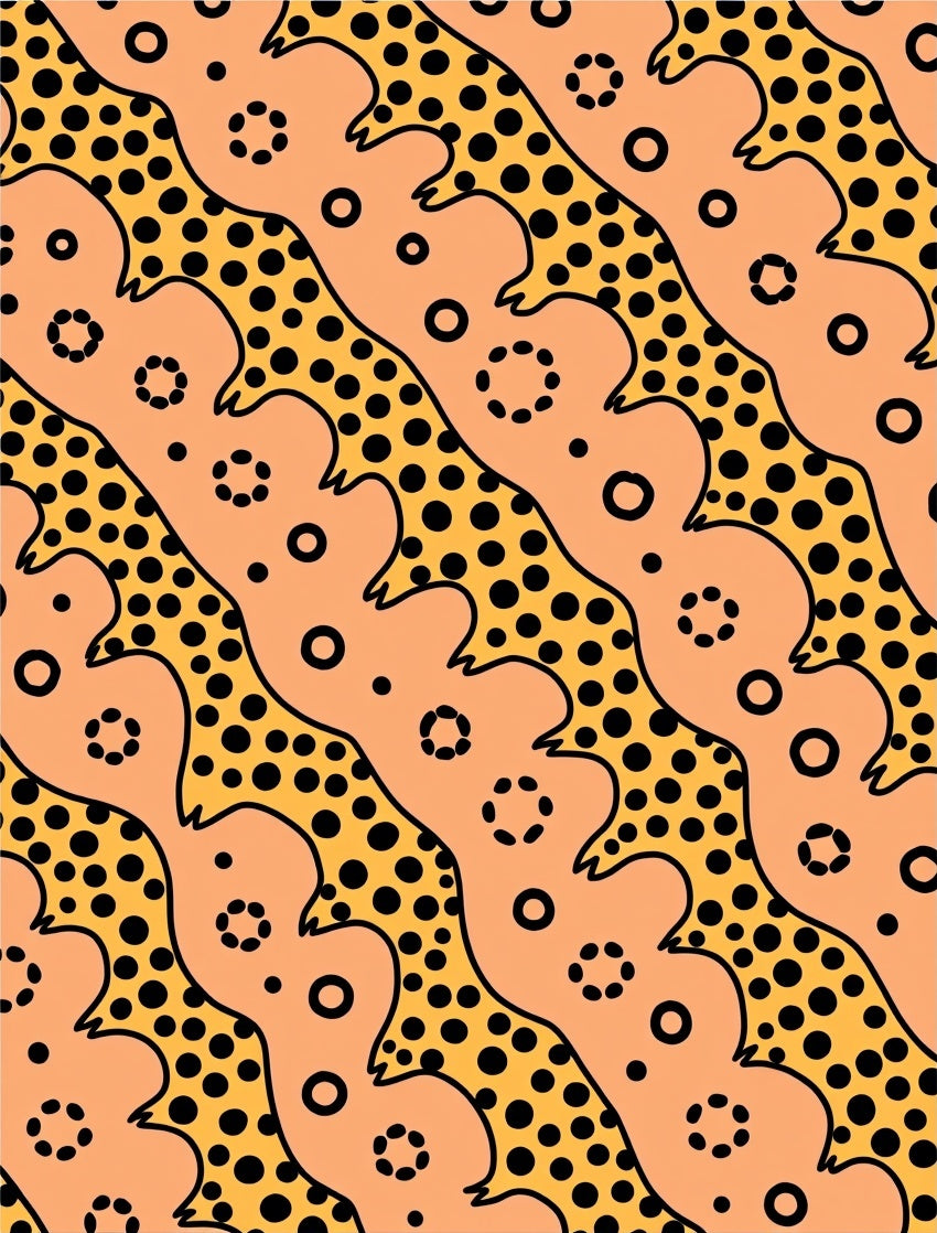 Retro Orange Leopard Spots Circles Rug