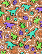 Playful Dinosaur Jungle Adventure Rug