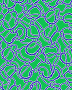 Blue Rope Nautical Green Background Rug