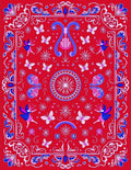 Whimsical Red Fairy Butterfly Garden Rug