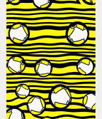 Abstract Yellow Black Stripe Circles Rug
