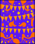 Vibrant Orange Bunting Stars Rug