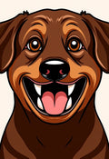 Happy Brown Doberman Face Portrait Rug