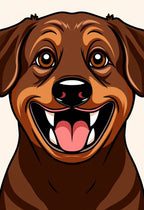 Happy Brown Doberman Face Portrait Rug