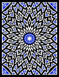 Electric Blue Mandala Sunburst Rug
