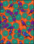 Vibrant Tropical Birds and Leaves Rug