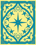Teal Starburst Medallion Yellow Rug