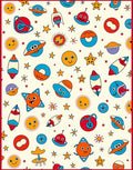 Cute Cosmic Space Aliens Rockets Stars Rug