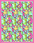 Grassy Pink Yellow Abstract Figures Rug
