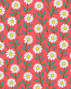 Coral Daisy Garden Vine Rug