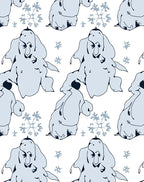 Light Blue Snowman Snowflake Scene Rug